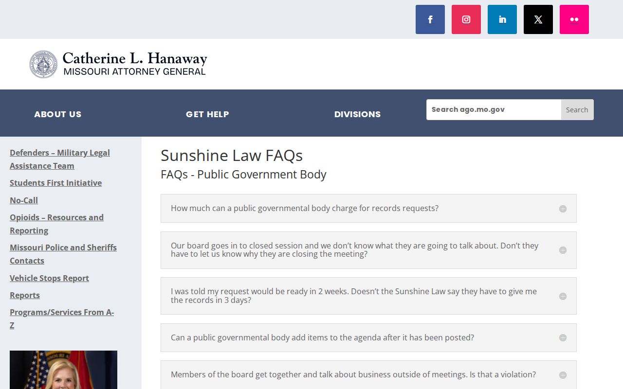 Shannon County outstanding warrant Sunshine FAQ
