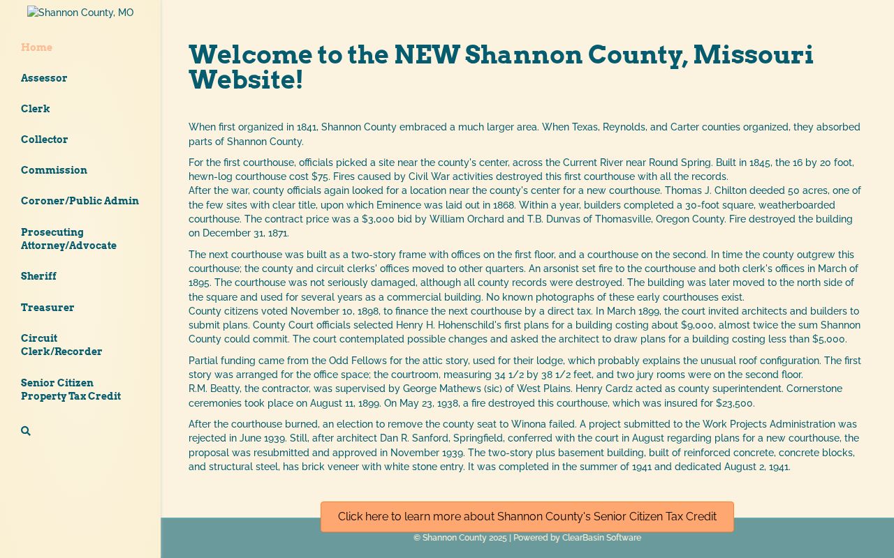 Shannon County warrant records courthouse history source